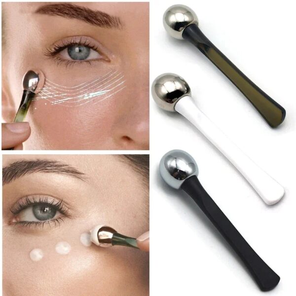 2pc Gold Eye Roller & Cream Applicator Set – Anti-Wrinkle Facial Spatula for Eye Care, Dark Circles & Puffiness